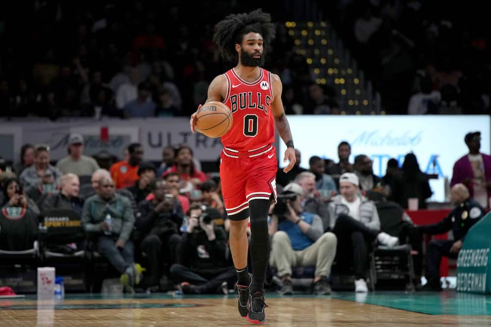 Chicago Bulls' star Coby White on a field