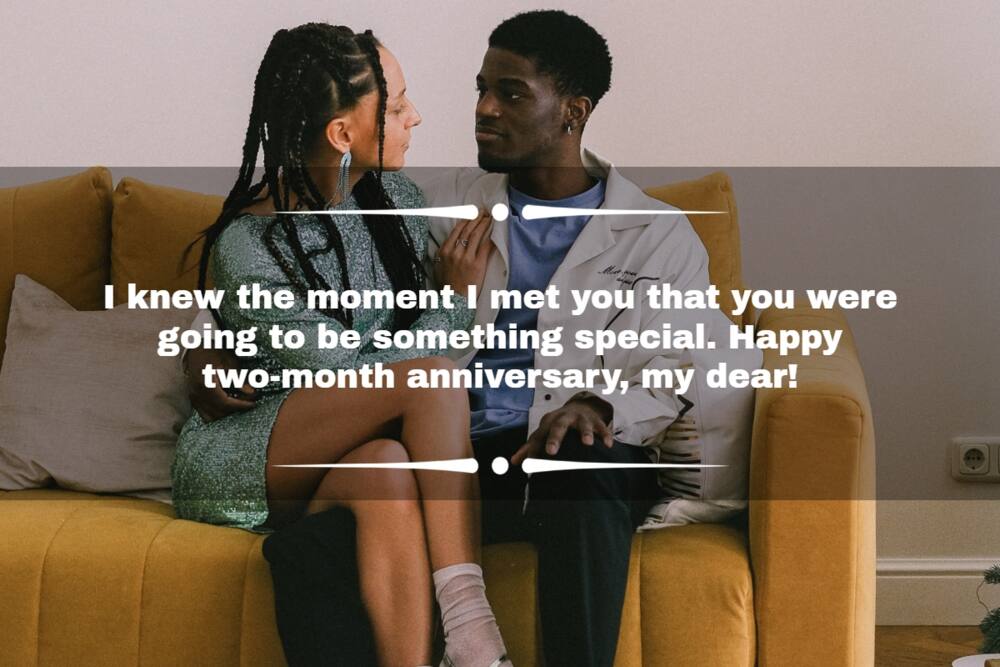 Sweet 2nd-month anniversary wishes for a wife