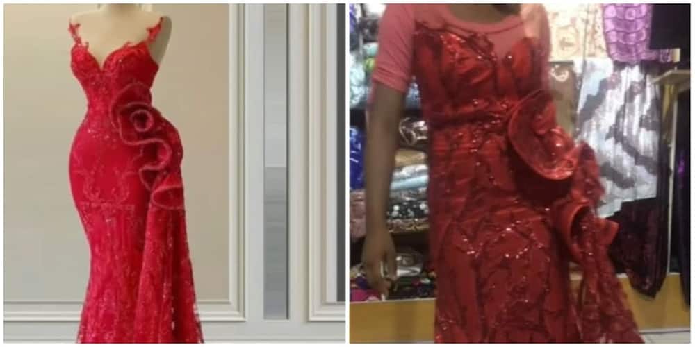 She was disappointed by the dress she received. Photo: @asoebibella.