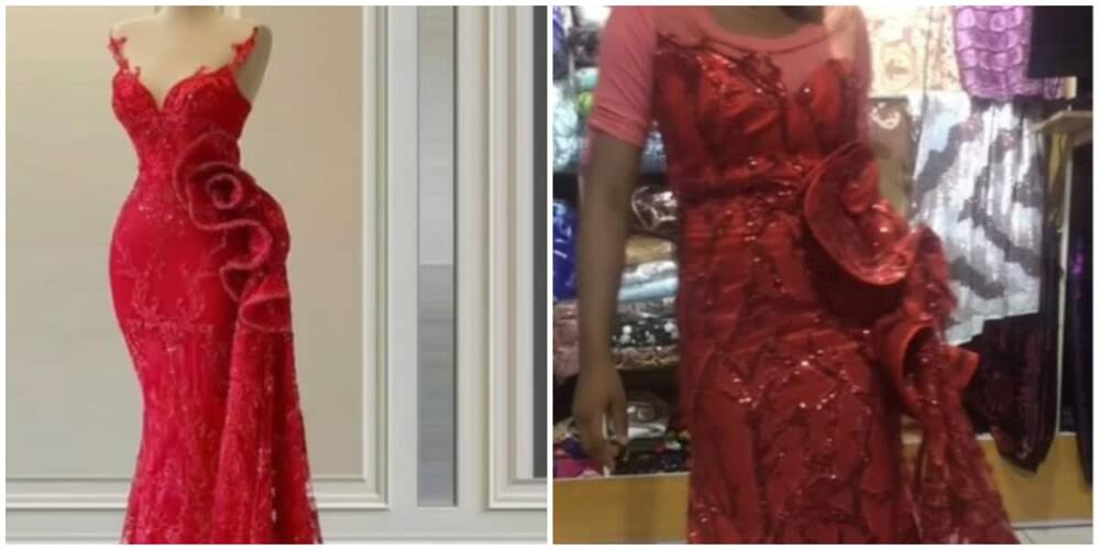 She was disappointed by the dress she received. Photo: @asoebibella.