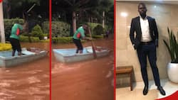 Nairobi: Man in Posh Runda Estate Hops on Canoe to Move Around as Floods Rage