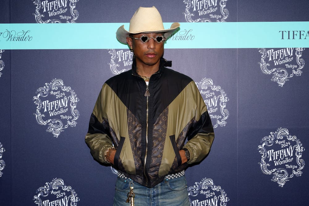 Pharrell Williams at the Tiffany Wonder' exhibition at the TOKYO NODE gallery on April 11, 2024