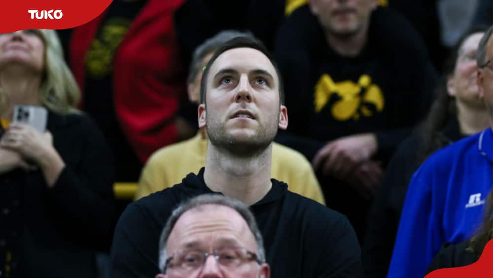 Connor McCaffery among the audience watching her girlfriend's game