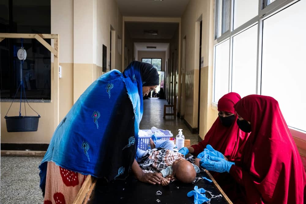 Somalia's hospitals are sharply stretched with the crisis showing no signs of abating