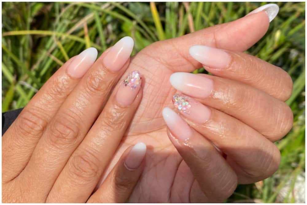 French tip almond nails