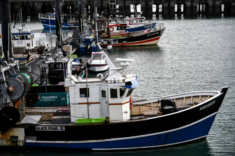 Fishing vessels are moored in La Rochelle, western France