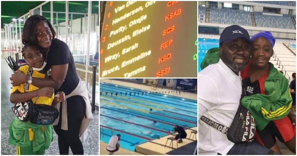 Mercy Johnson’s daughter Purity, swimming competition in Dubai