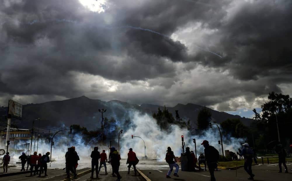 Most of the protesters, some 10,000, are concentrated in Quito