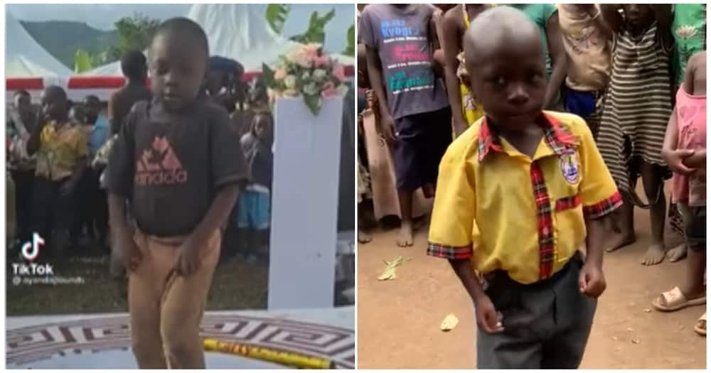 Viral little boy spotted dancing barefoot to get money, has joined school.