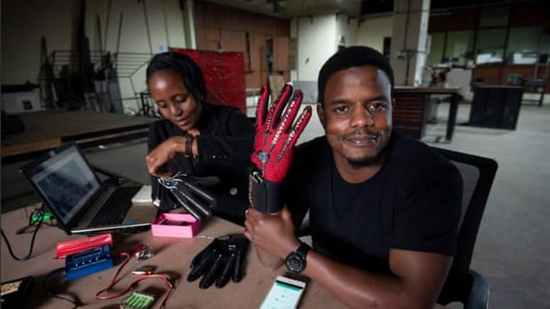 Kenyan youth invents smart handglove turning sign language into audio speech