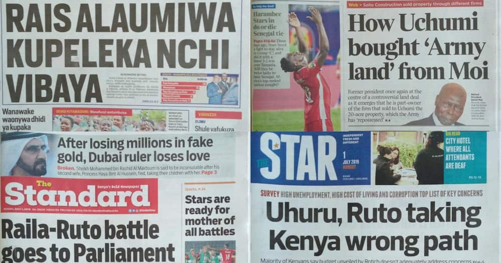 Magazeti ya Kenya Jumatatu, Julai 1