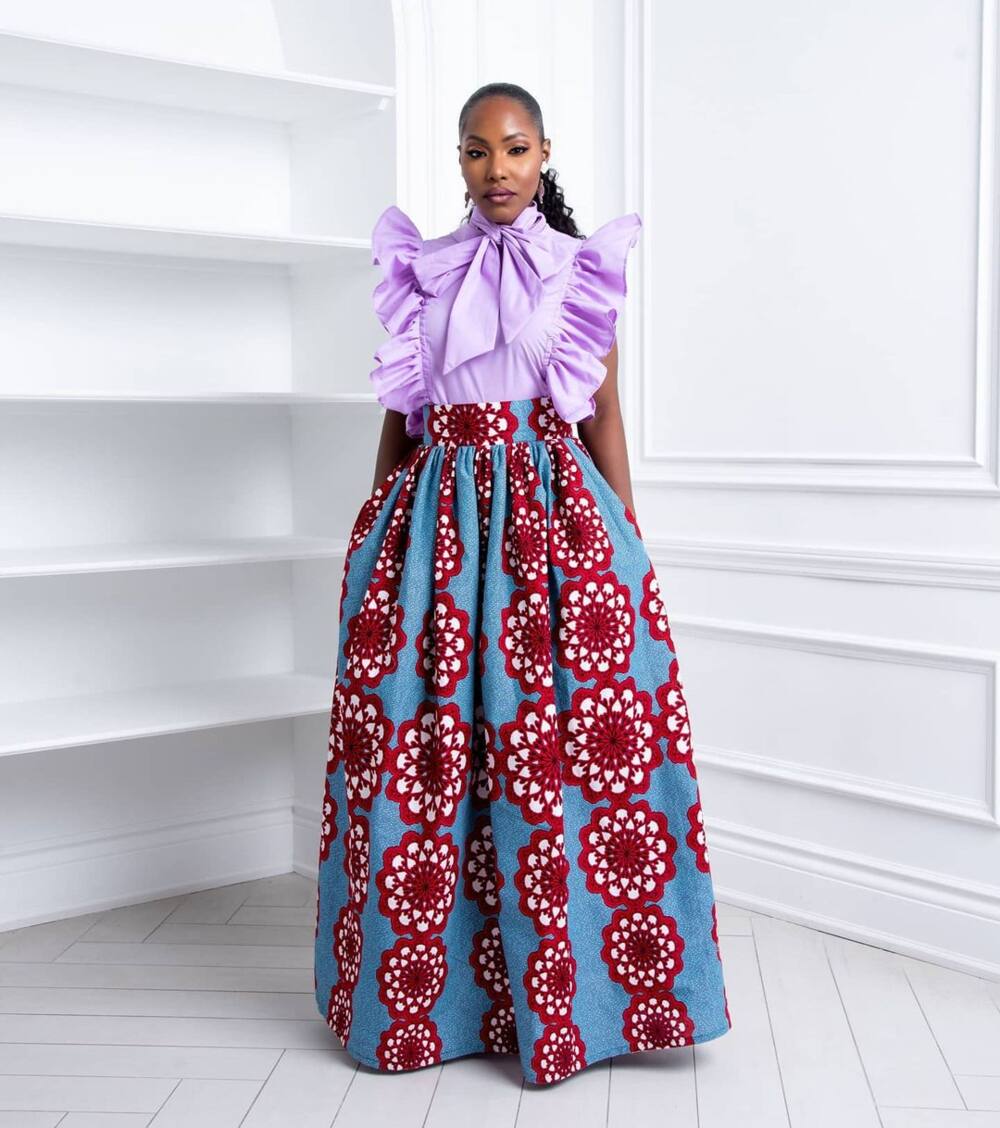 Latest long Ankara skirt (maxi) ideas for ladies (pictures) 