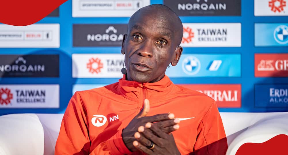 Eliud Kipchoge during a press conference