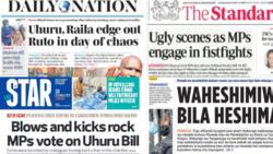 Kenyan Newspapers Review for December 30: MPs Engage in Fistfights Over Political Parties Amendment Bill