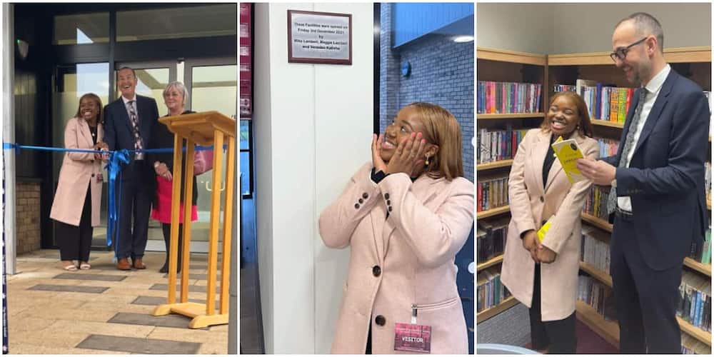 Social media reacts as lady weeps on discovering her name on the wall of her former school