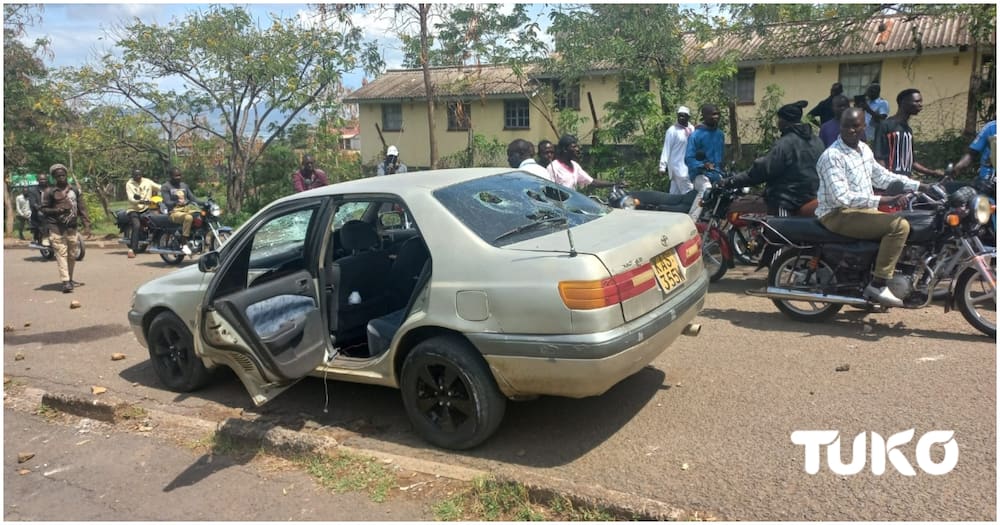 Stoned car in Homa Bay