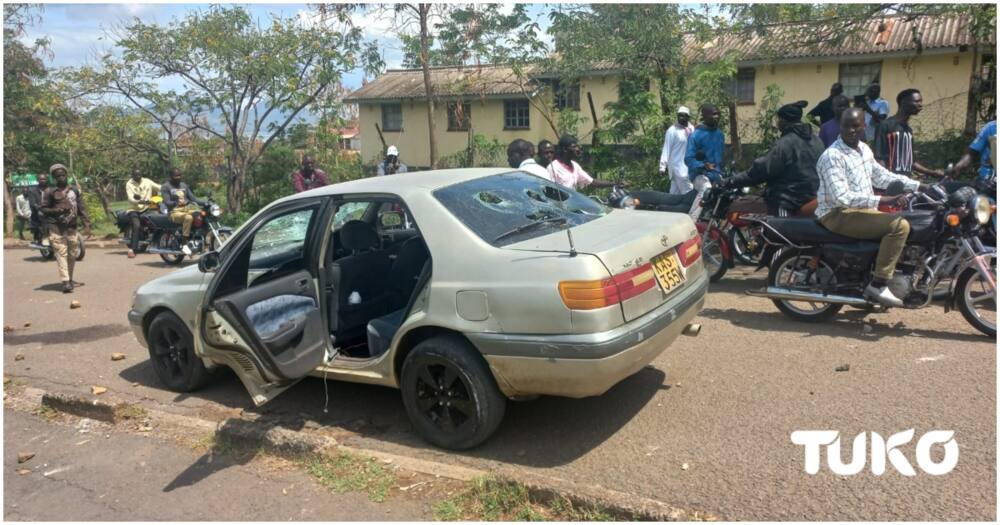 Stoned car in Homa Bay