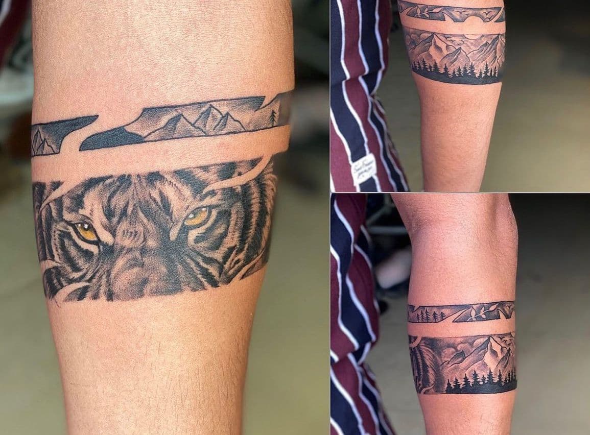 Band tattoo design/ band tiger tattoo | Band tattoo designs, Band tattoos  for men, Band tattoo
