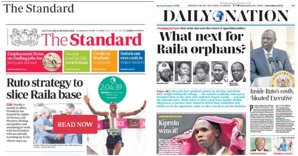 Kenyan newspapers.