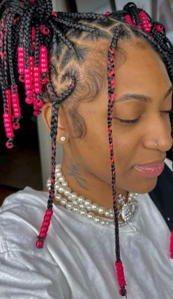 knotless braids with heart