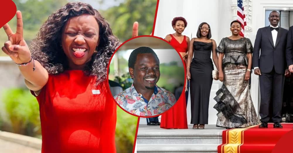 William Ruto poses with wife Rachel and daughters June and Stephanie Ruto (left). Charlene Ruto all smiles on the right. Insert Ruto's youngest son George Kimutai.
