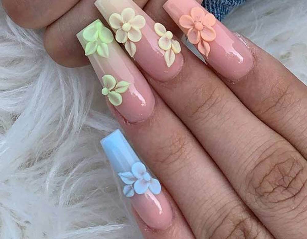 ombre coffin nail designs