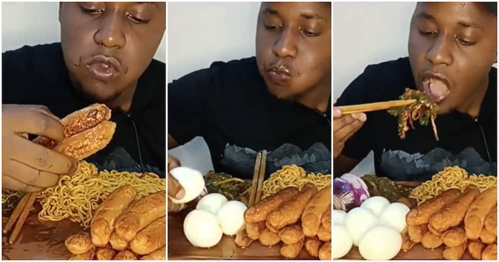 Man Smashes 9 Boiled Eggs, 15 Sausage Meal in TikTok Video