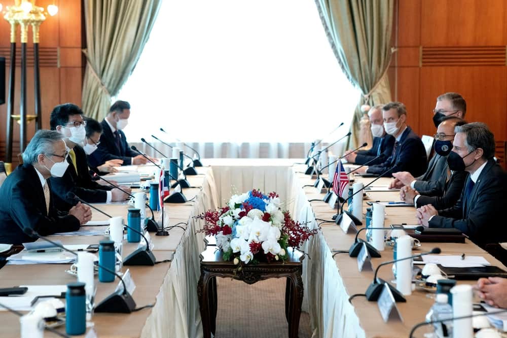Blinken began a day with Thailand's top brass with talks with Foreign Minister Don Pramudwinai