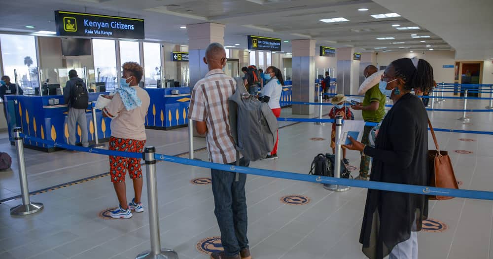 Passengers at the JKIA. Finland is seeking migrants to support its workforce. Photo: Getty Image.