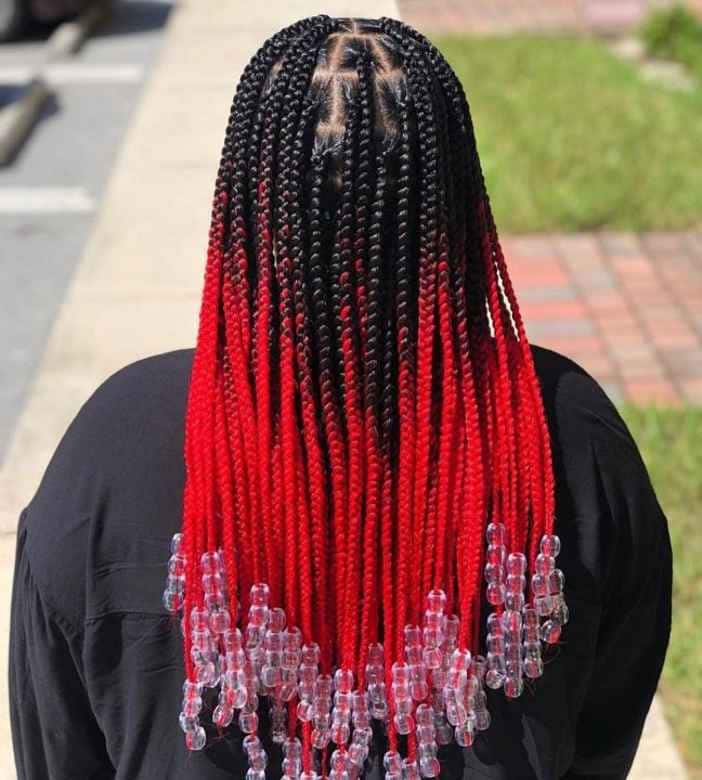 knotless braids with beads