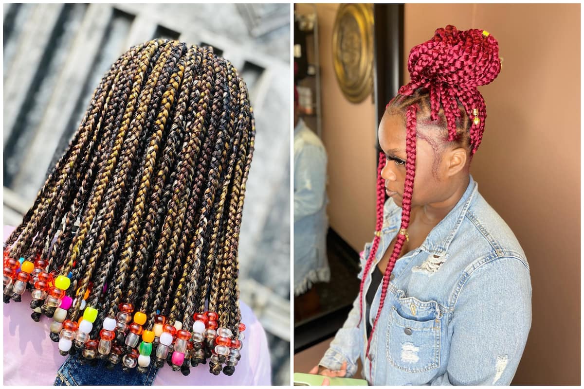 20 trendy knotless braids with beads for short and long hair