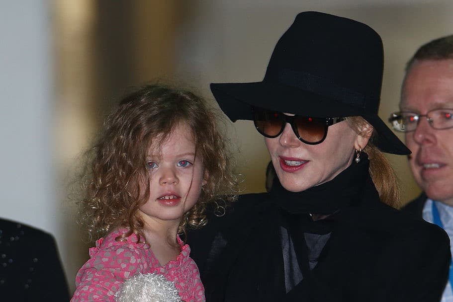 Nicole Kidman with daughter Faith Urban at Sydney International Airport