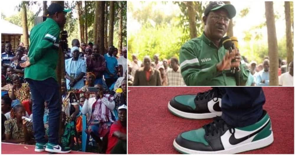 Moses Wetangula Dazzles Kenyans in Green Coloured Jordan Sneakers.