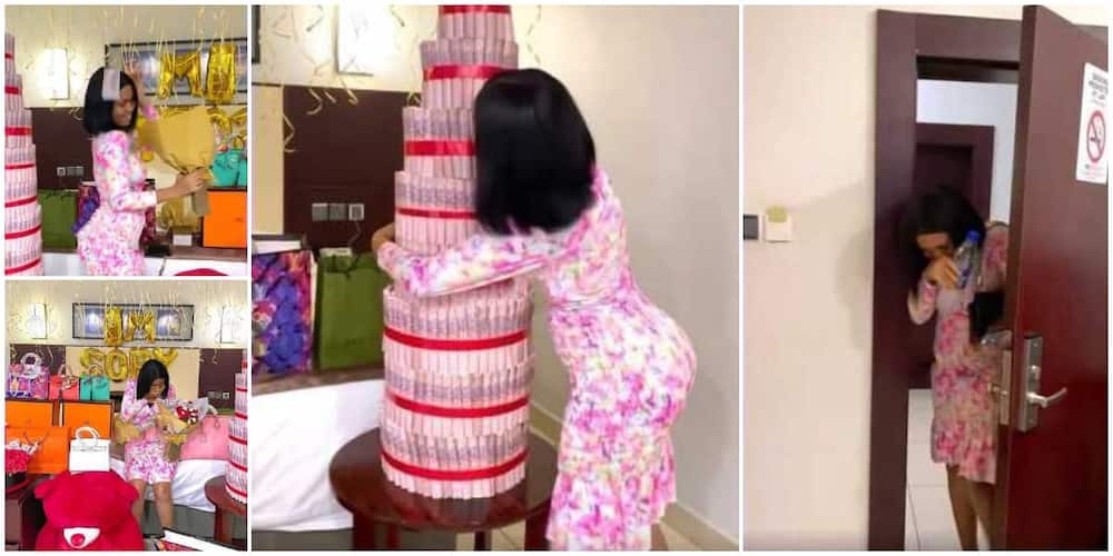 Man apologises to girlfriend with huge wads of dollars and luxury bags, video goes viral.