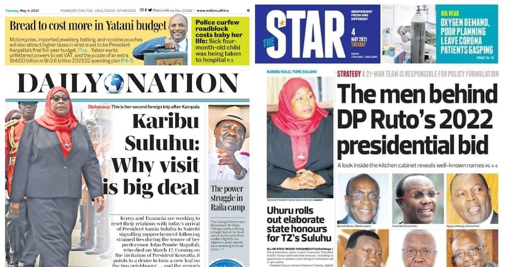 Newspapers Review For May 4: What Tanzania’s Samia Suluhu’s Maiden Trip to Kenya Means for the two countries