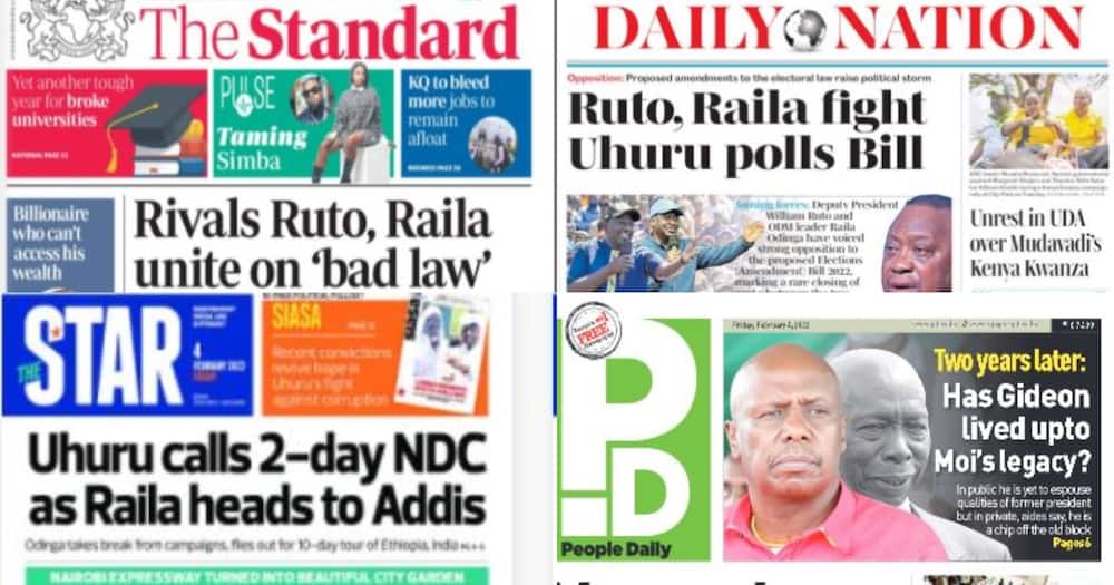 Kenyan Newspapers Review: Raila Odinga, William Ruto Unite to Oppose Bill on Manual Transmission of Results