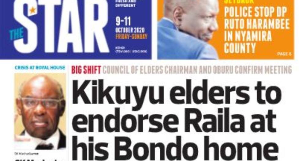 Kenyan Newspaper Review for October 9: Uhuru, Ruto meet in Cabinet session to chart country's course