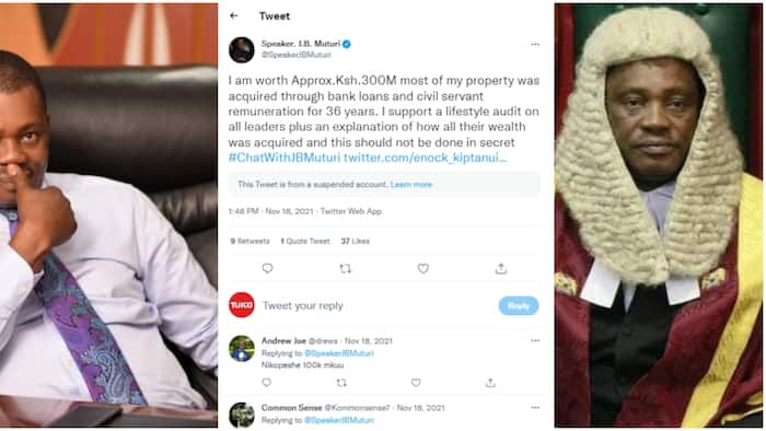 Justin Muturi's Past Tweet Shows His Wealth Increased by KSh 400m in Less Than a Year