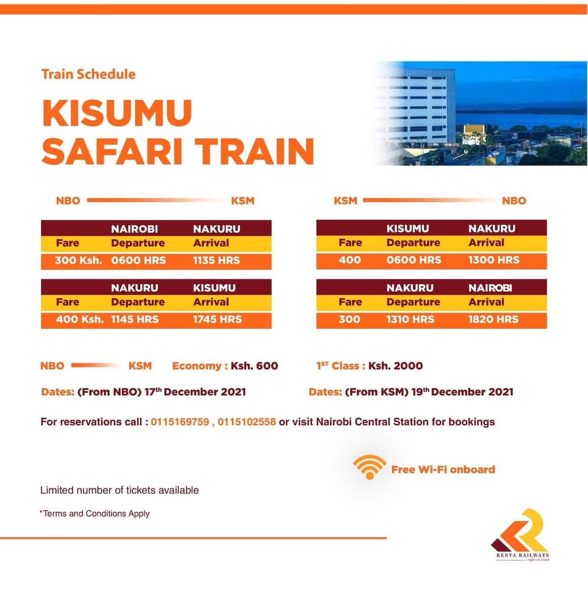 Nairobi-Kisumu Safari Train Fares, Timetable, Stops, Booking - Tuko.co.ke