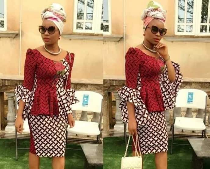 Plain and pattern ankara skirt and blouse outlet styles