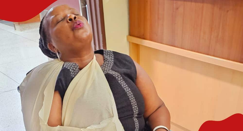 Bishop Margaret Wanjiru nursing her injuries