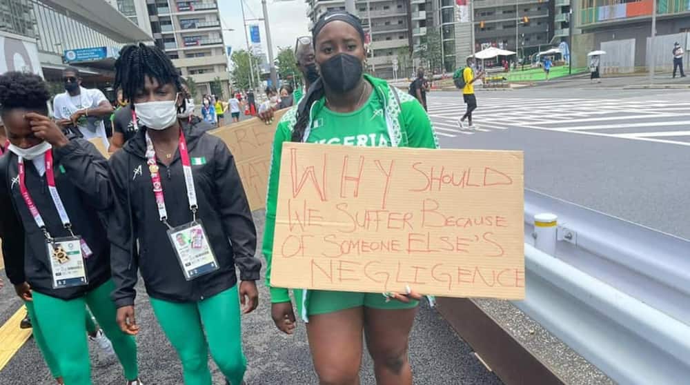 Confusion as Nigerian Athletes Storm the Streets of Tokyo to Protest Their Disqualification From Olympics