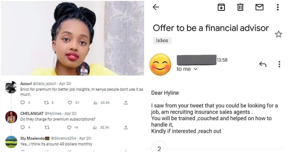 Chelangat said the KSh 6,000 paid monthly for LinkedIn premium services can pay her rent.