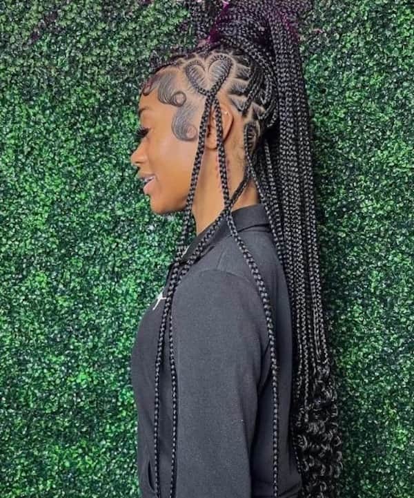 knotless braids with heart