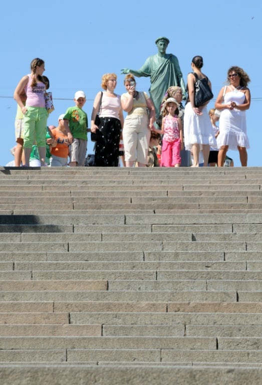 The Duc de Richelieu statue at the top of the Potemkin stairs in 2008