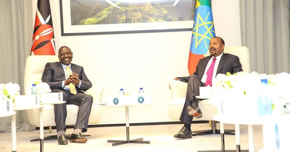William Ruto and Abiy Ahmed witnessed Safaricom launch in Addis Ababa Ethiopia.