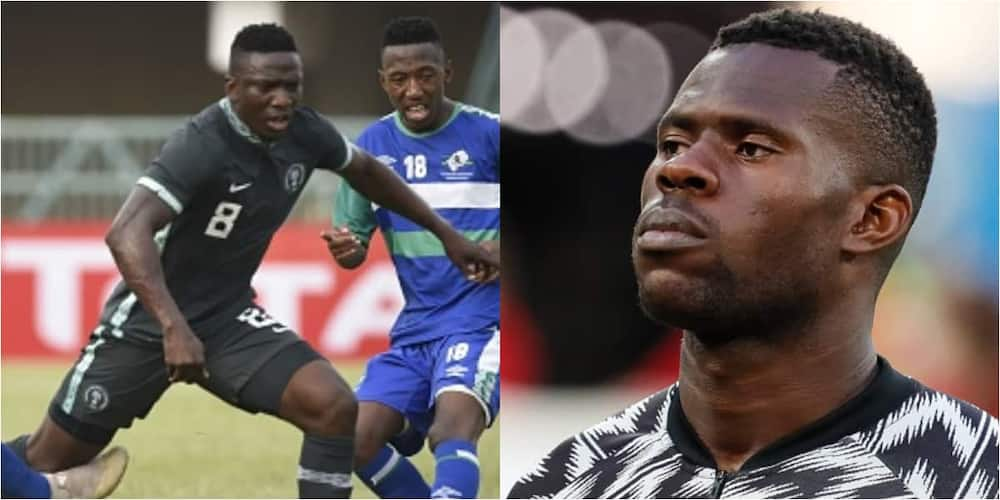 Super Eagles star Etebo cracks expensive joke with teammate Uzoho in camp