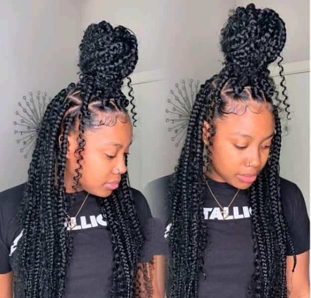 bohemian box braids