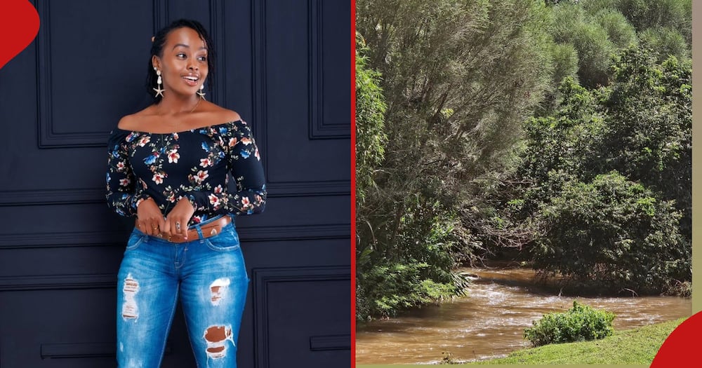 Star Chebet (left) shared a photo of a river (right).