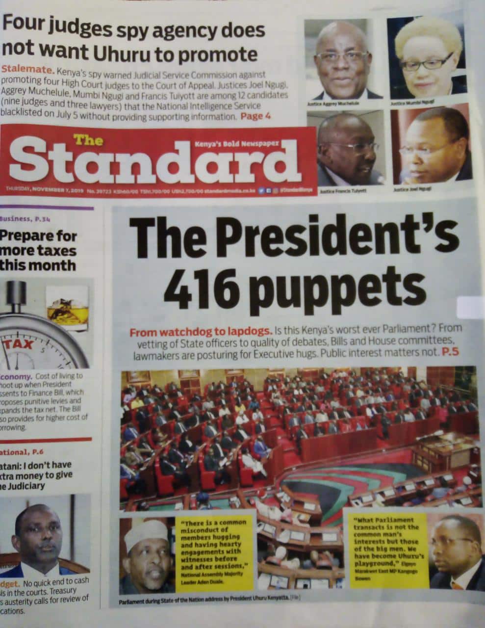 Kenyan Newspapers Review for November 5: Ruto, Kalonzo headed for a political marriage